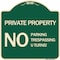 Signmission Private Property No Parking No Trespassing U Turns! Heavy-Gauge Alum Sign, 18" x 18", G-1818-24621 A-DES-G-1818-24621 - alternate 1